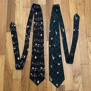 2 Vintage Looney Tunes Character Neck Ties 1993 1994